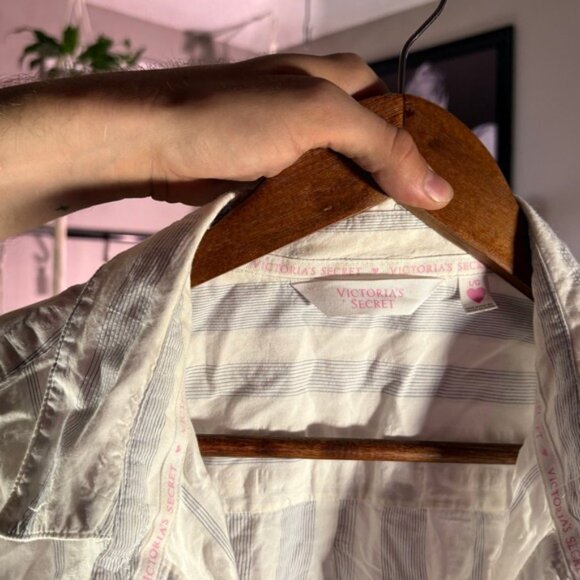 Victoria's Secret Striped Button Down Sleep Shirt Pajama Top Loungewear Women's - Picture 2 of 10